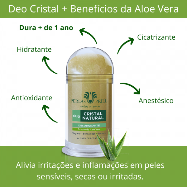 Desodorante Cristal Natural Extrato de Aloe Vera (60g)