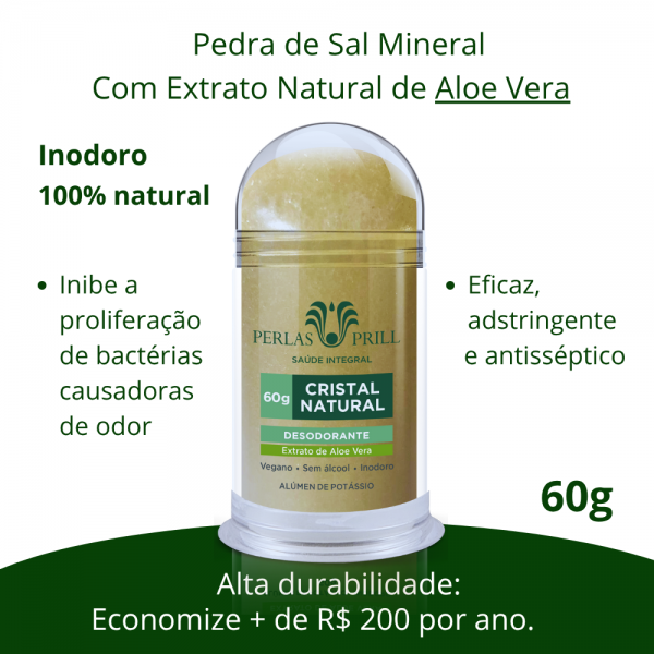 Desodorante Cristal Natural Extrato de Aloe Vera (60g)