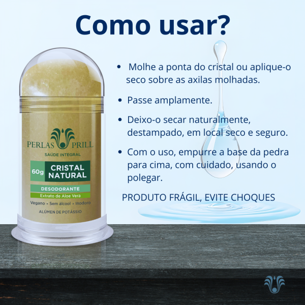Desodorante Cristal Natural Extrato de Aloe Vera (60g)