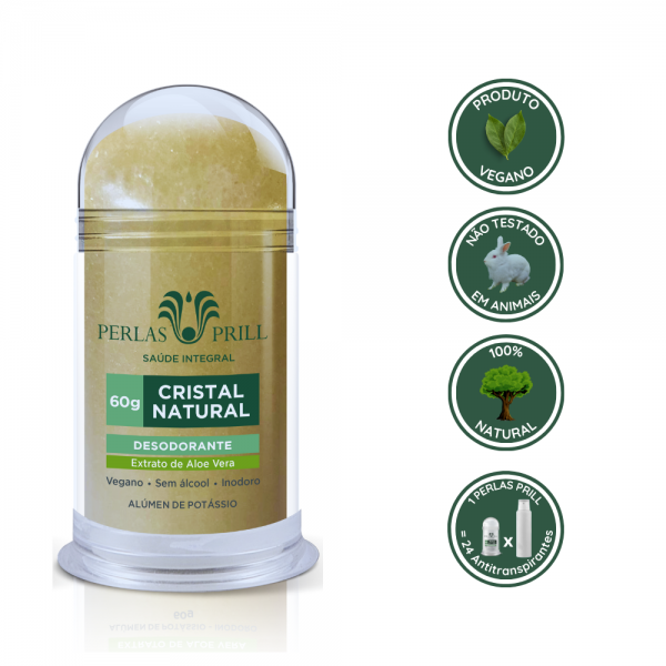 Desodorante Cristal Natural Extrato de Aloe Vera (60g)