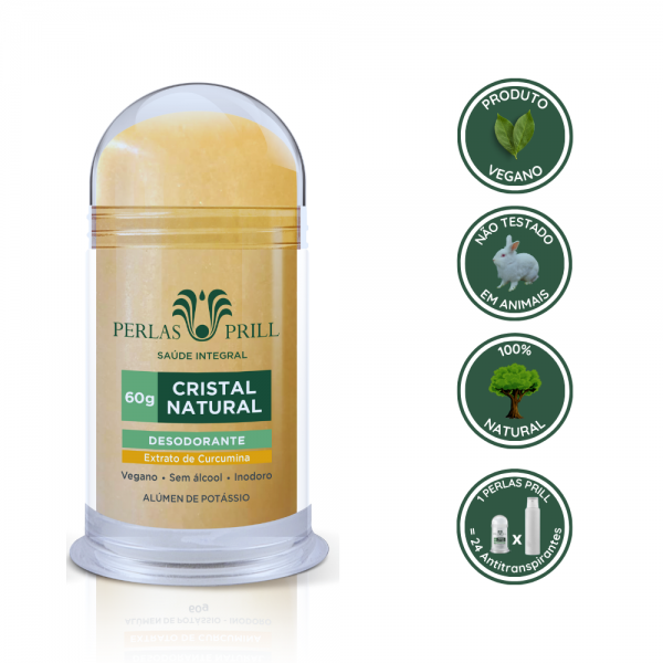 Desodorante Cristal Natural Extrato de Curcumina (60g)