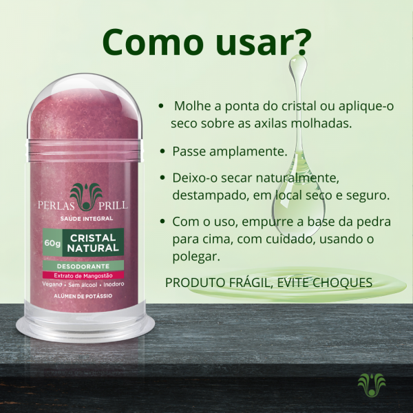 Desodorante Cristal Natural Extrato de Mangostão (60g)
