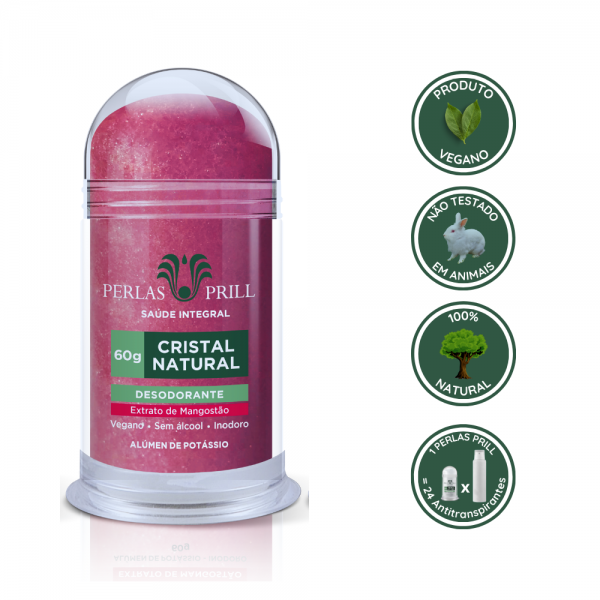 Desodorante Cristal Natural Extrato de Mangostão (60g)