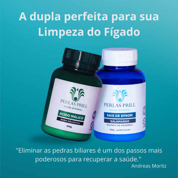 Kit Ácido Málico + Sais de Epsom Para Limpeza do Fígado