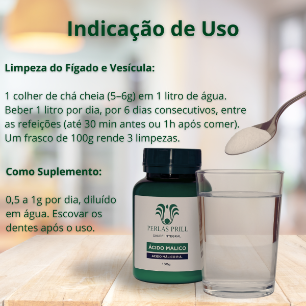 Kit Ácido Málico + Sais de Epsom Para Limpeza do Fígado