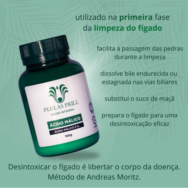 Kit Ácido Málico + Sais de Epsom Para Limpeza do Fígado