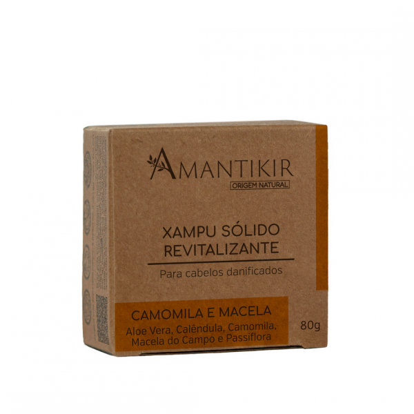 Xampu Sólido Revitalizante - Camomila e Macela (80g)