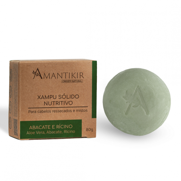 Xampu Sólido Nutritivo - Abacate e Rícino (80g)